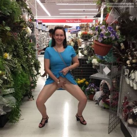Pantie less MILF flower shop masturbating Flashing Store ...